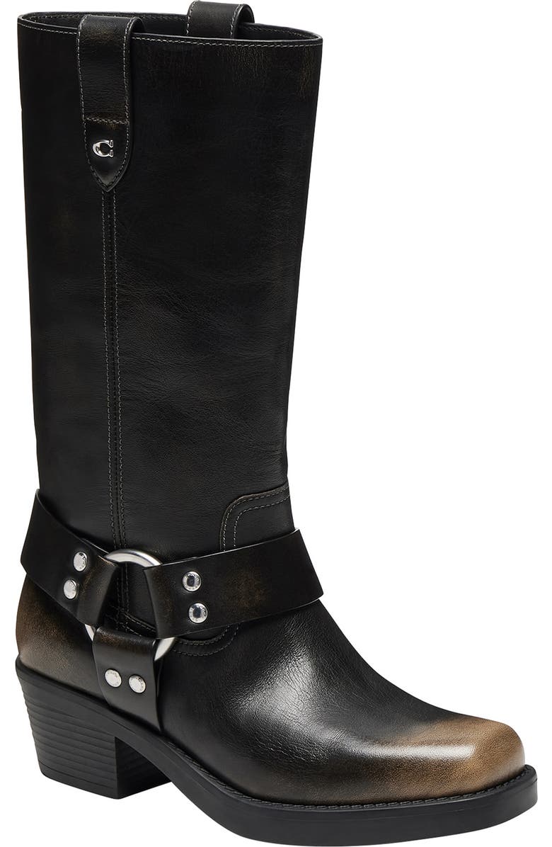 COACH Harness Square Toe Boot, Main, color, Black