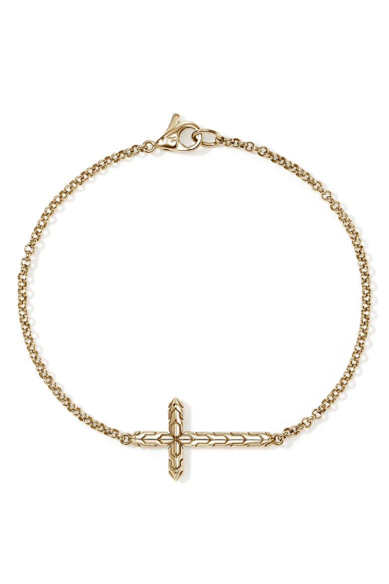JH Essential Cross Bracelet, Main, color, GOLD
