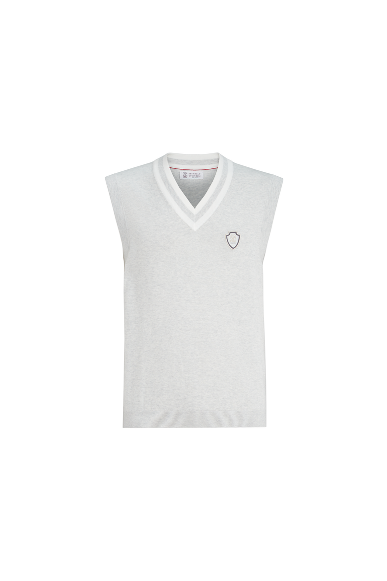 Cotton knit vest, Alternate, color, Fog