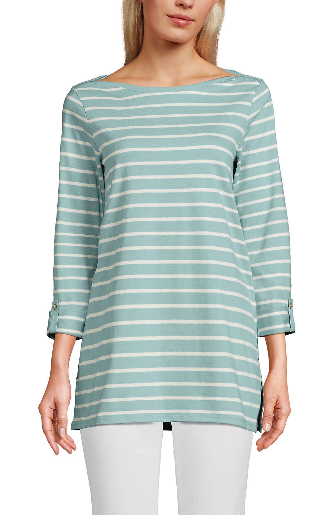 Misty Aqua/Ivory Breton Stripe