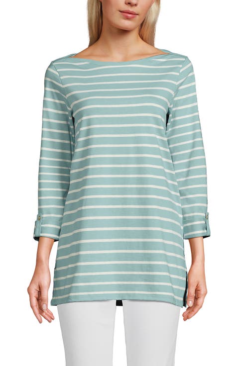 Supima Cotton Adjustable 3/4 Sleeve Boatneck Tunic