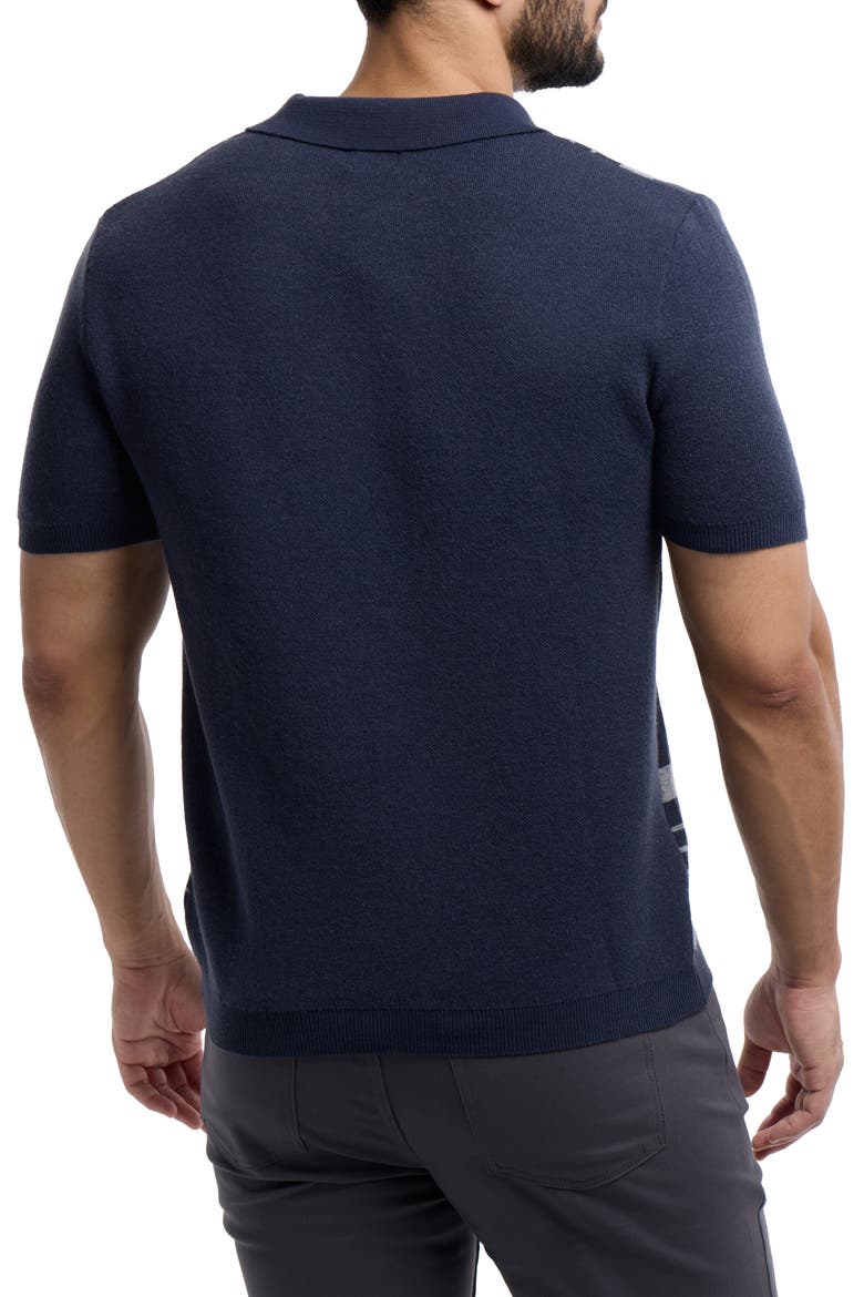 Stripe Polo Sweater, Alternate, color, NAVY
