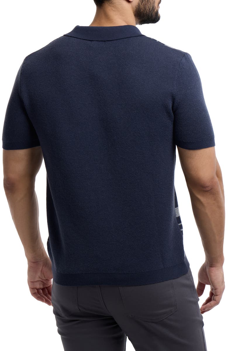 Spring + Mercer Stripe Polo Sweater, Alternate, color, Navy
