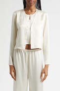 LESET Barb Button-Up Crewneck Cardigan