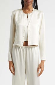 LESET Barb Button-Up Crewneck Cardigan