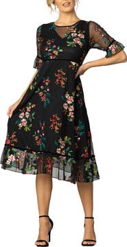Kiyonna Wildflower Embroidered Cocktail Dress