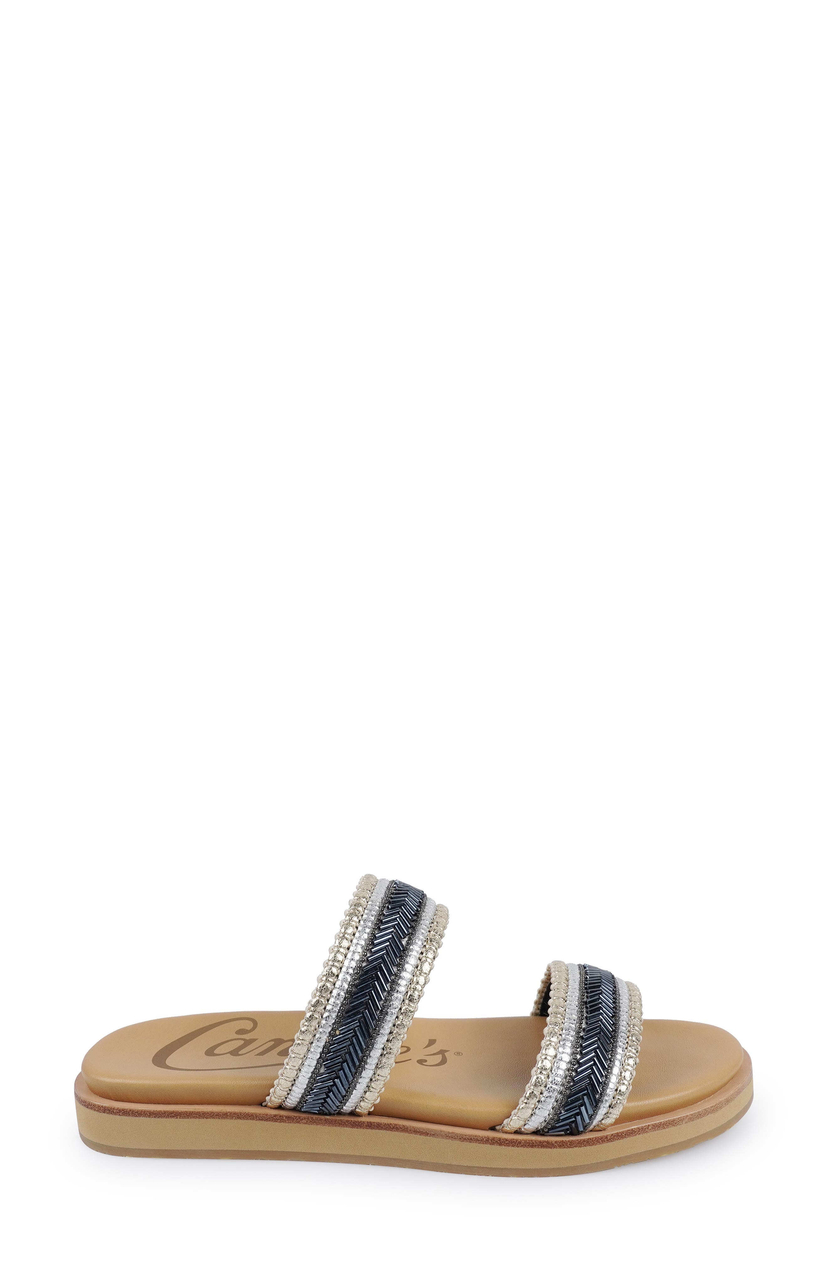 Candie's Two Strap Sandal, Alternate, color, Black Fabric