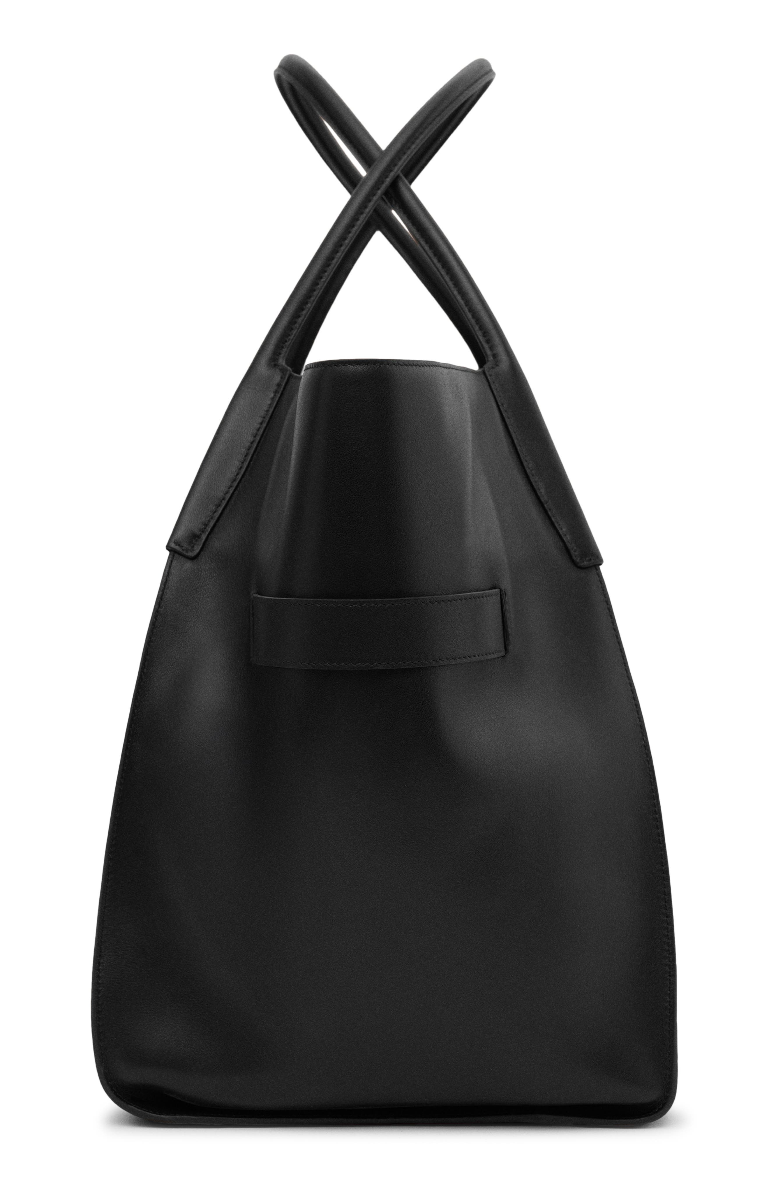 MANGO Maxi Leather Shopper Bag, Alternate, color, 