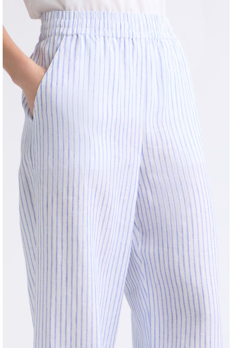 Tyler Wide Leg Linen Pants, Alternate, color, WHITE/CLASSIC BLUE