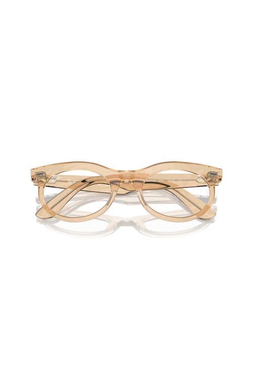 Ray Ban Ray-ban 50mm Oval Optical Glasses In Brown