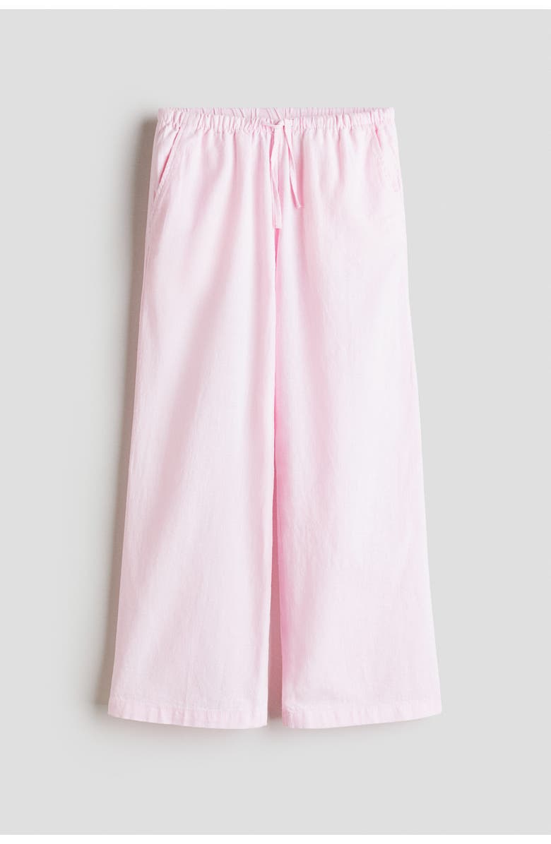H&M Linen-blend Trousers, Main, color, Light Pink