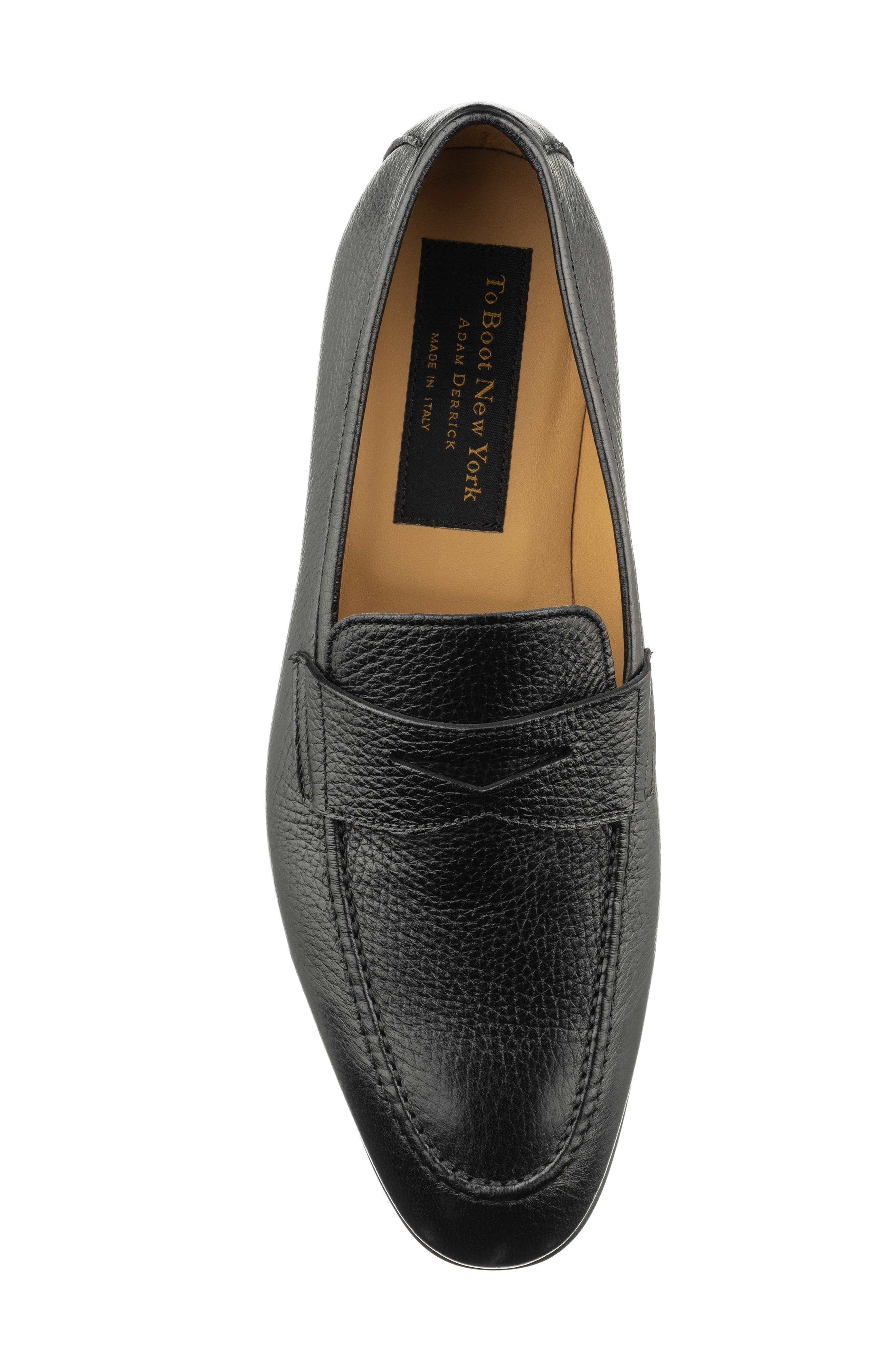 TO BOOT NEW YORK Merritt Pebbled Leather Penny Loafer, Alternate, color, Black