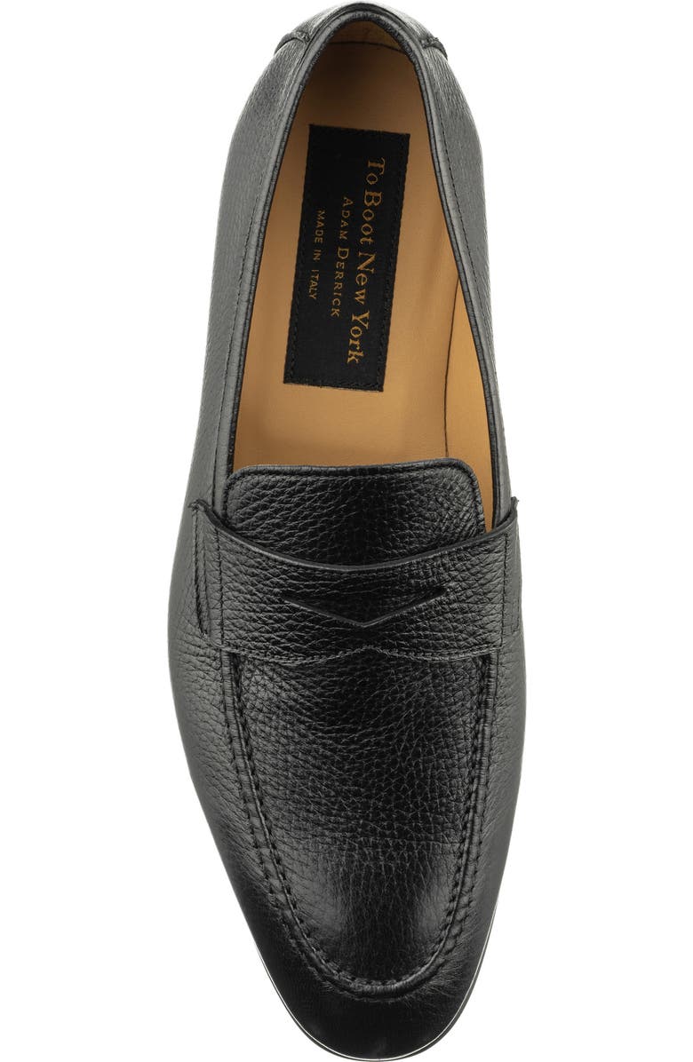 TO BOOT NEW YORK Merritt Pebbled Leather Penny Loafer, Alternate, color, Black