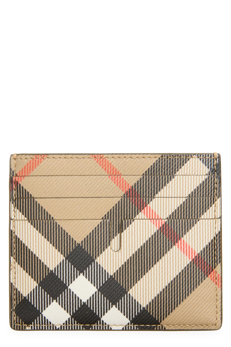 Sandon Check Card Case, Main, color, SAND