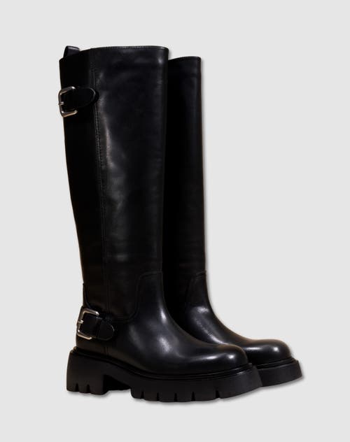 Mi/mai Herpen Chunky Treaded Sole Long Boot In Black
