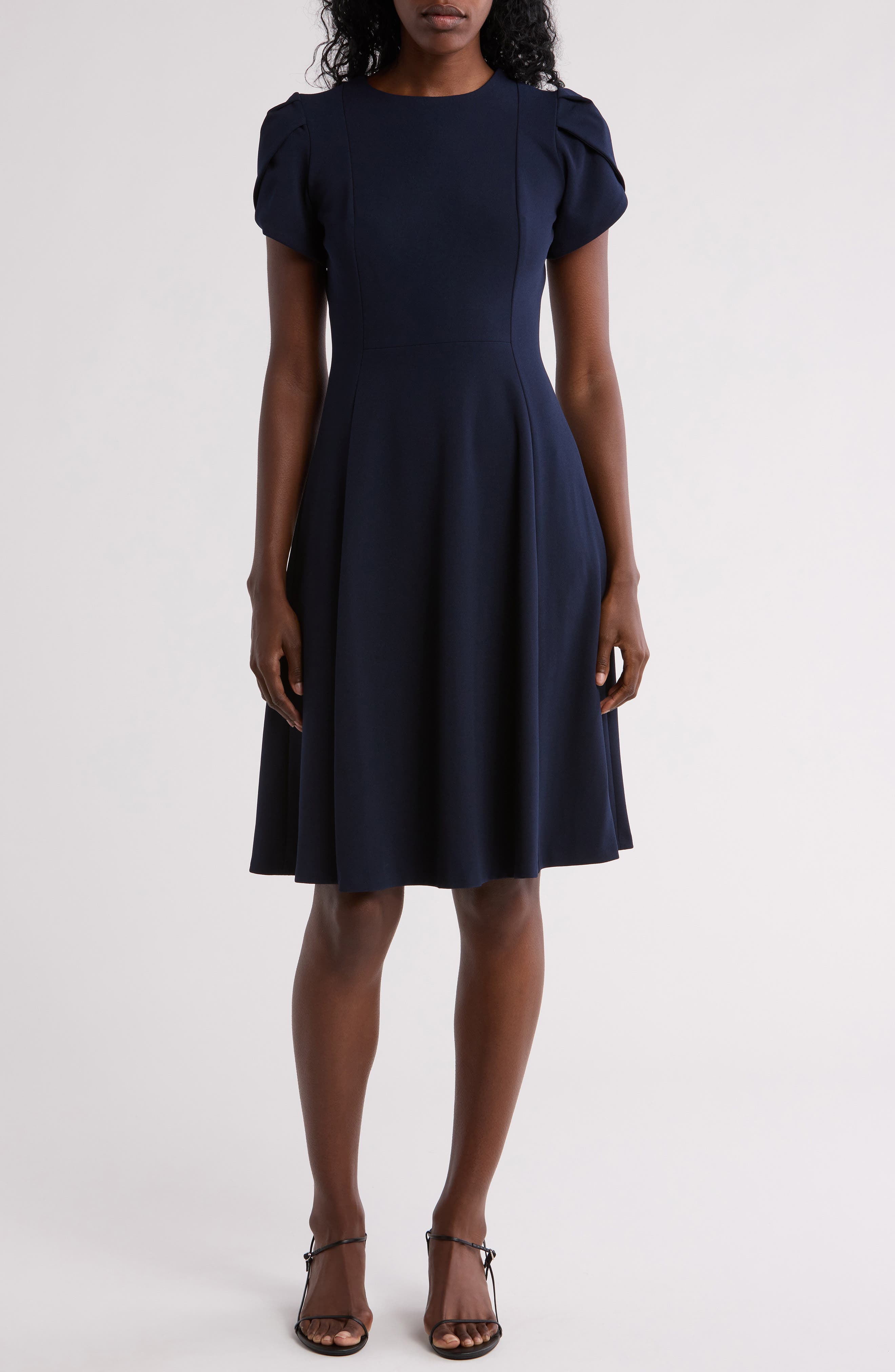 Calvin Klein Tulip Sleeve Fit & Flare Dress