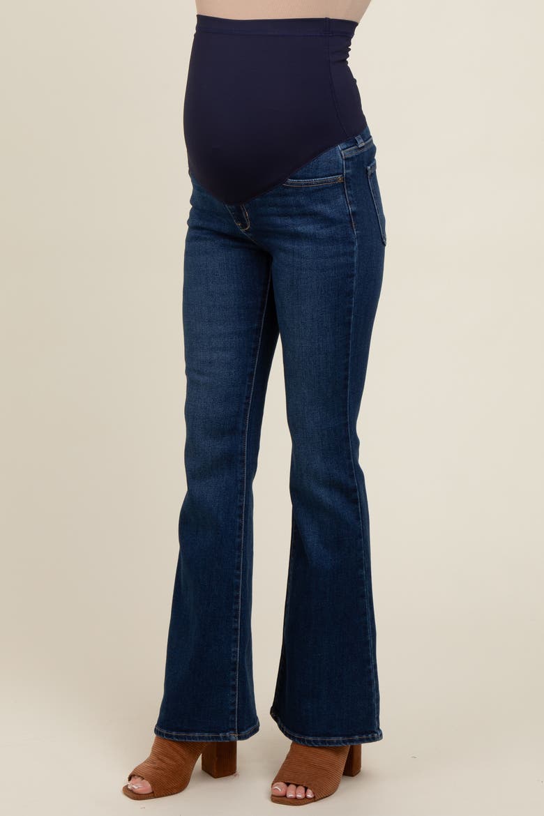 Flare Leg Maternity Jeans, Alternate, color, Navy Blue