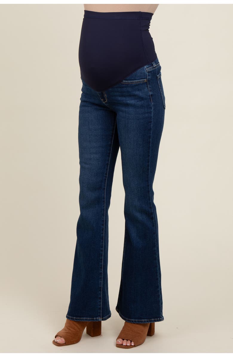 PinkBlush Flare Leg Maternity Jeans, Alternate, color, Navy Blue