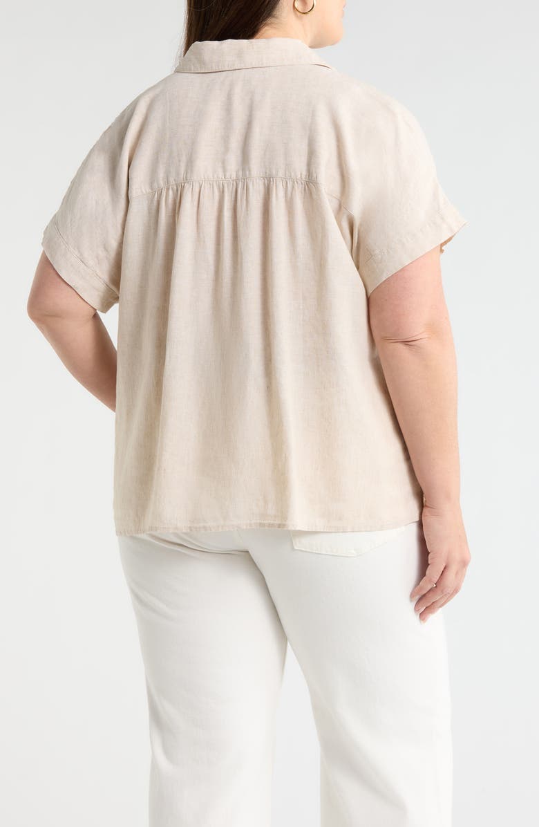Caslon<sup>®</sup> Linen Blend Button-Up Shirt, Alternate, color, Flax