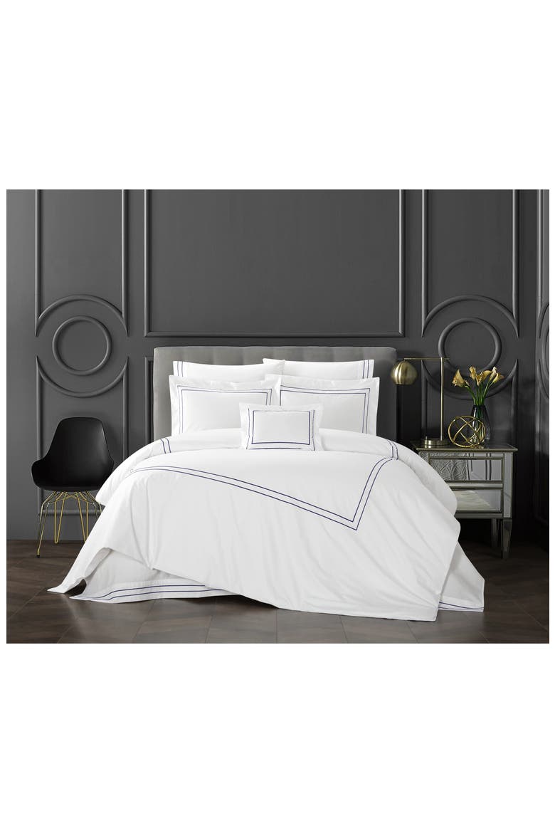 Santorini Hotel Inspired Design 8-Piece Comforter Set - King Size, Main, color, NAVY
