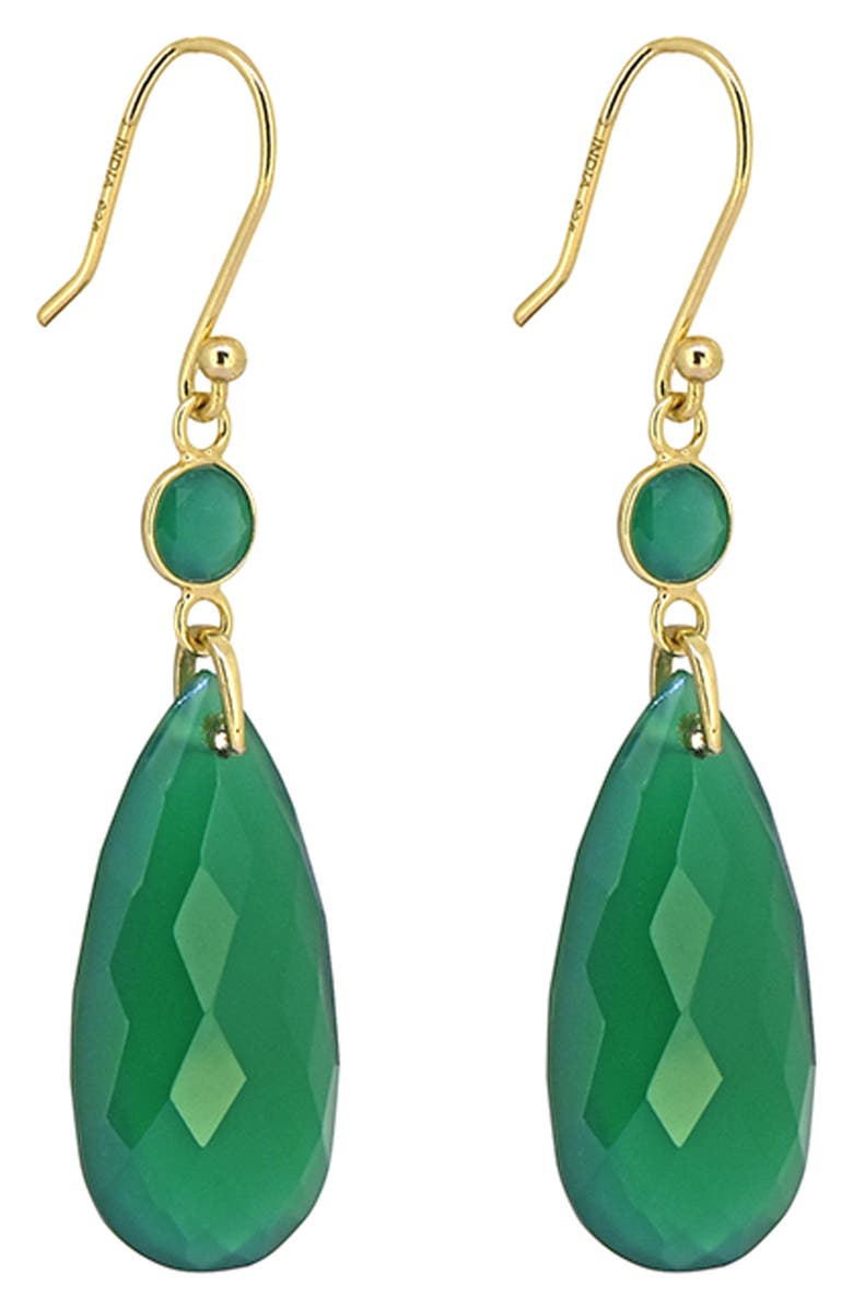 YS GEMS Green Onyx Drop Earrings, Alternate, color, Green