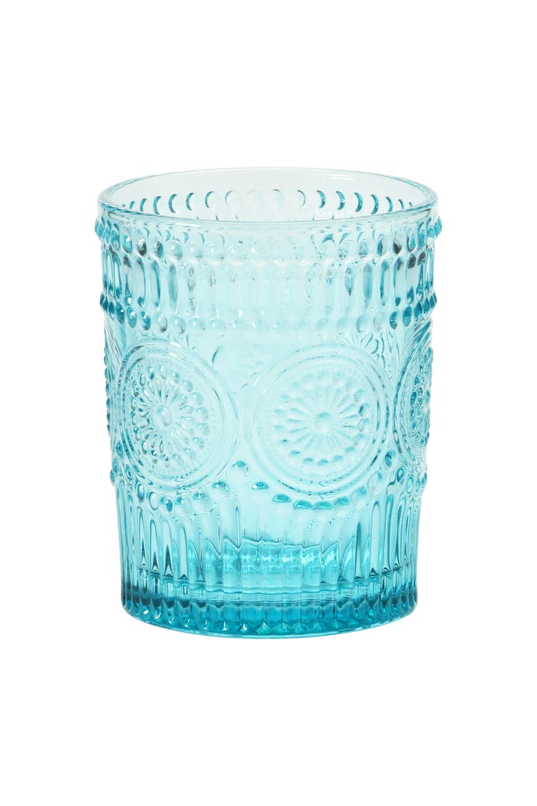 12 oz. Embossed Drinking Glass, 4 Colors, Alternate, color, Green