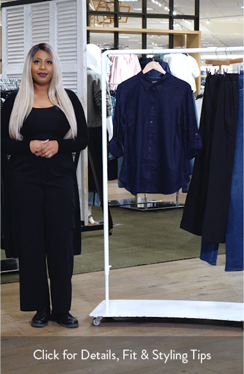 Relaxed Fit Linen Button-Up Shirt, sales video thumbnail