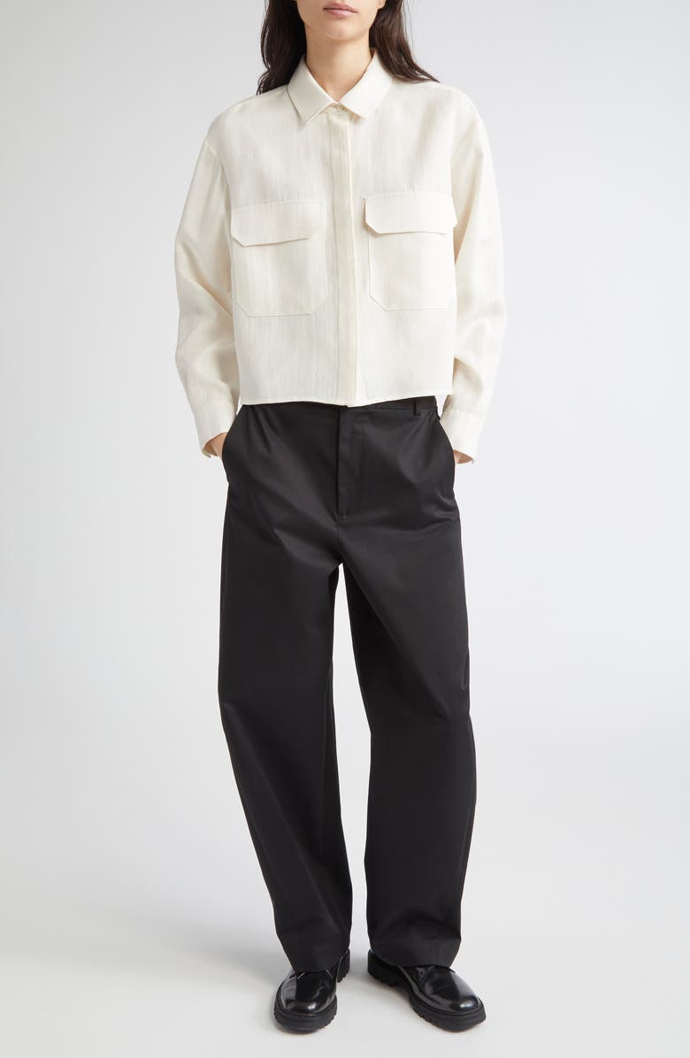 PARTOW Filmore Boxy Crop Canvas Shirt Jacket, Alternate, color, Bone