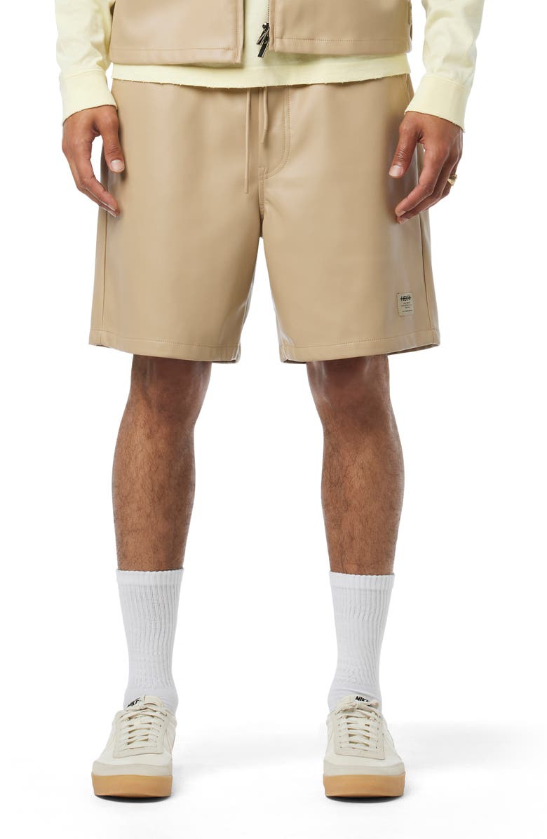 Hudson Jeans Faux Leather Drawstring Shorts, Main, color, 