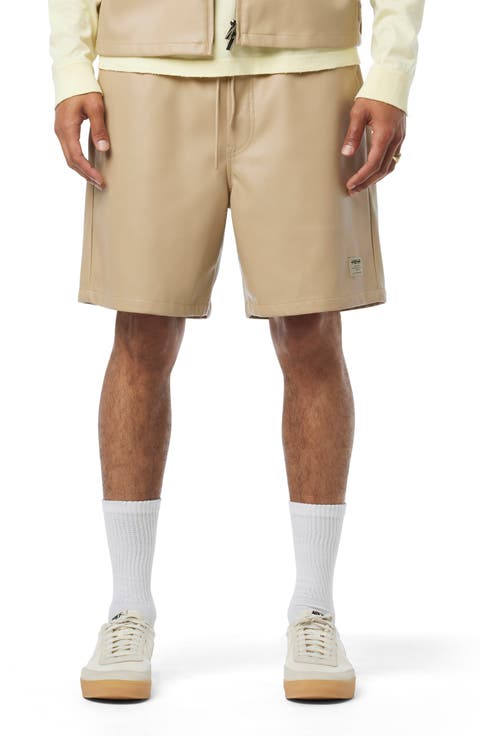 Faux Leather Drawstring Shorts