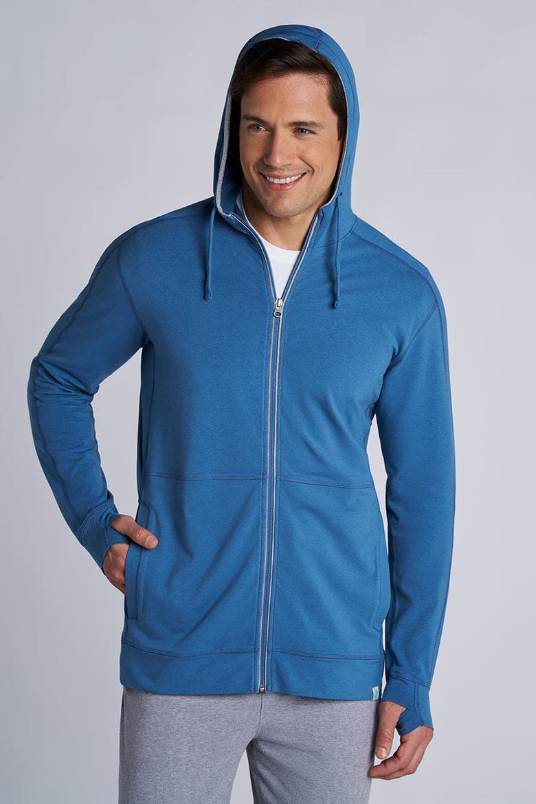 Men's LumaLeo Zip-Up Hoodie, UPF 50+ Sun Protection, Alternate, color, Blue Dusk