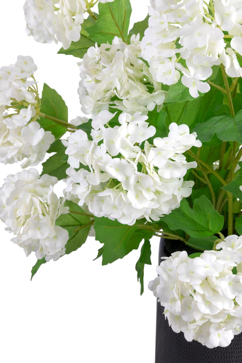 Sylvie RealTouch Snowball Hydrangea Arrangement, Alternate, color, Snow