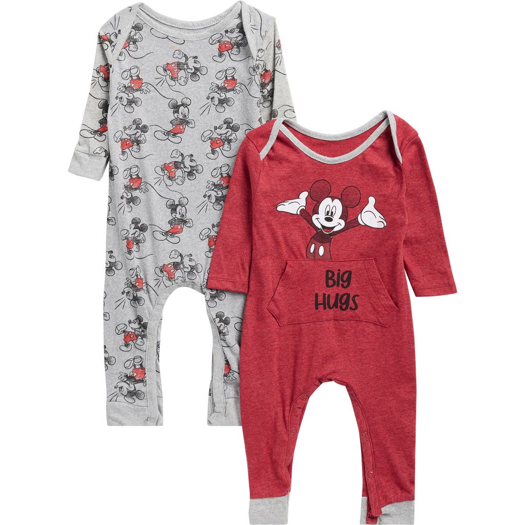 Assorted 2-pack  Mickey Mouse Rompers In Gray