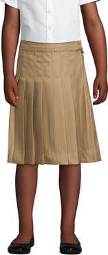 Lands' End School Uniform Girls Solid Pleated Skirt Below the Knee