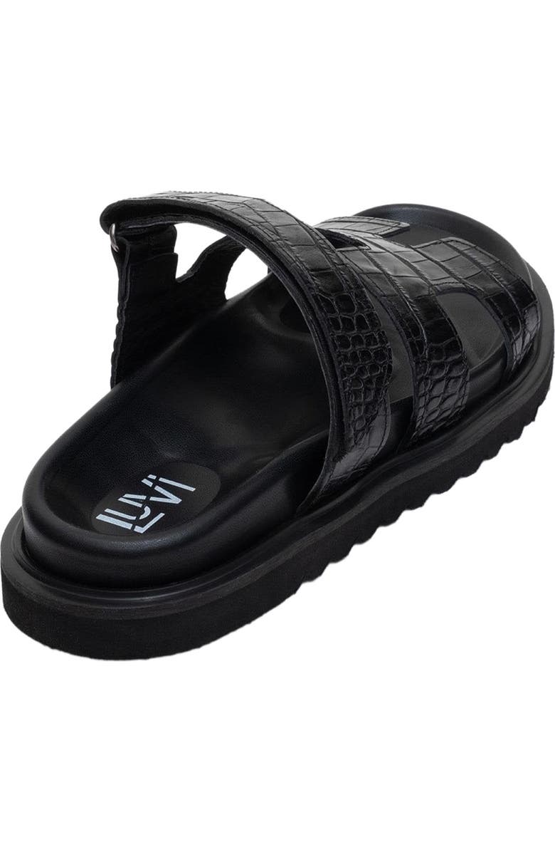 Forever & Always Shoes Loana Leather Slide Sandal, Alternate, color, Black Leather