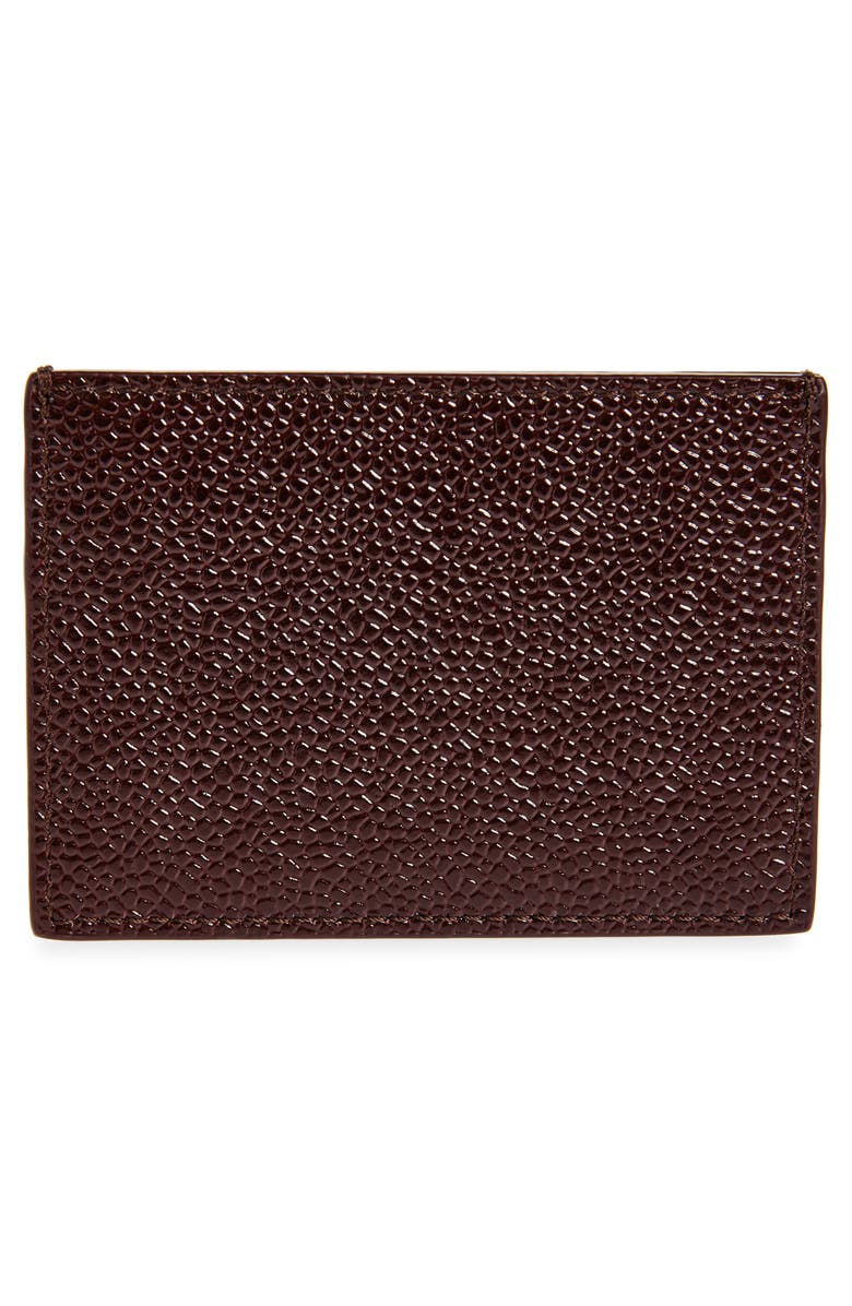 Thom Browne Grained Leather Card Case, Alternate, color, Burgundy