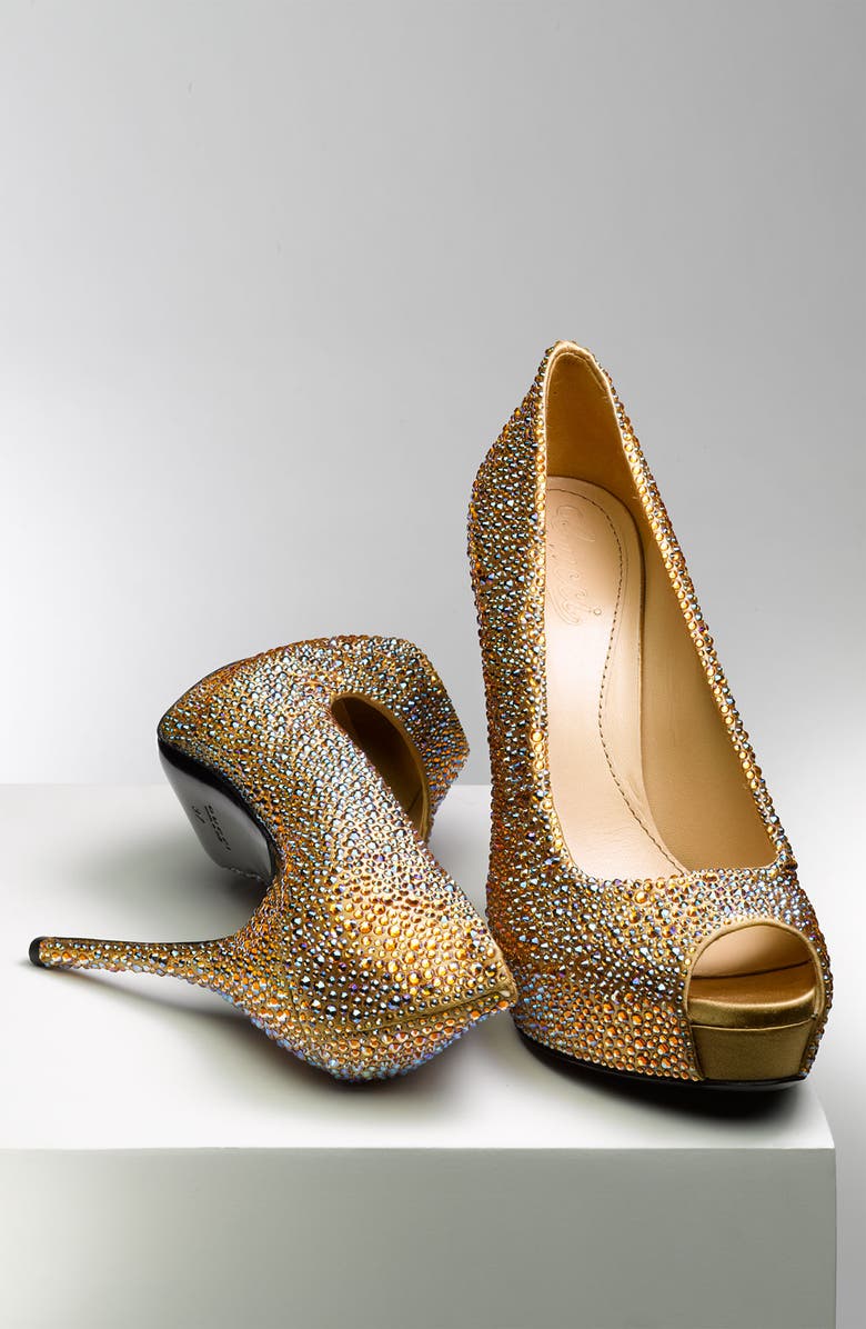 Gucci 'Sofia' Crystal Embellished Platform Pump, Alternate, color,