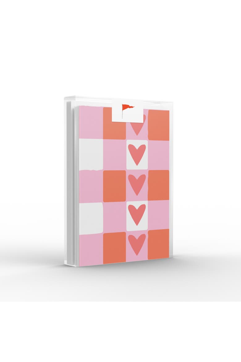 Heart Plaid Greeting Card Pack Set, Main, color, Multi-Pack