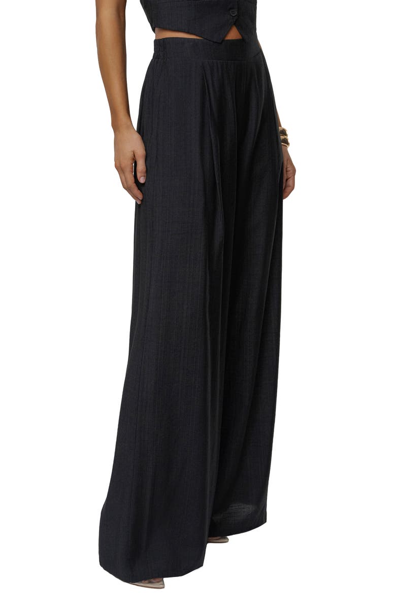 JLUXLABEL Tropical Daze Halter Top & Wide Leg Pant Set, Alternate, color, Black