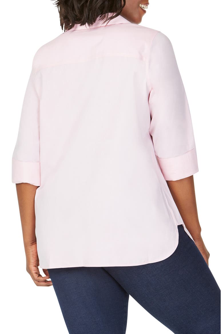Pandora Non-Iron Tunic Shirt, Alternate, color, CHAMBRAY PINK