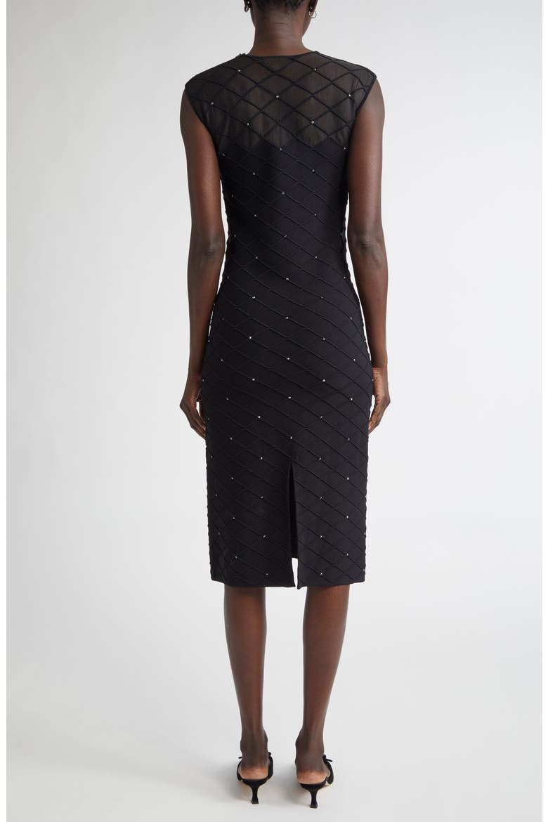 Trellis Engineered Knit Sheath Dress, Alternate, color, BLACK