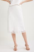 Nordstrom Lace Trim Bias Cut Midi Skirt