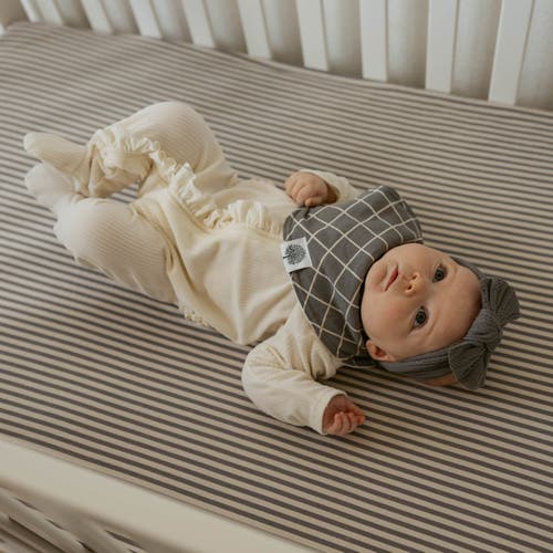 Parker Baby Co. Crib Sheets In Pewter Stripe