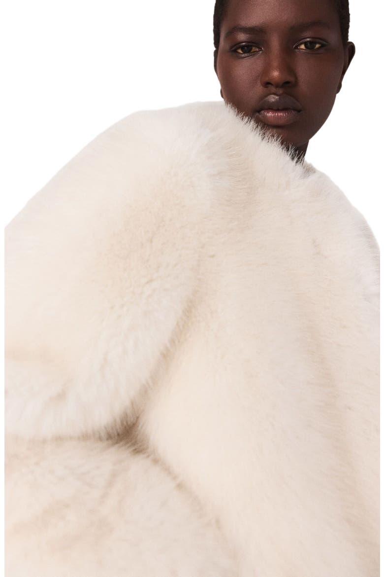 Short faux fur jacket, Alternate, color, Ivory