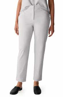 High Waist Slim Fit Ankle Pants
