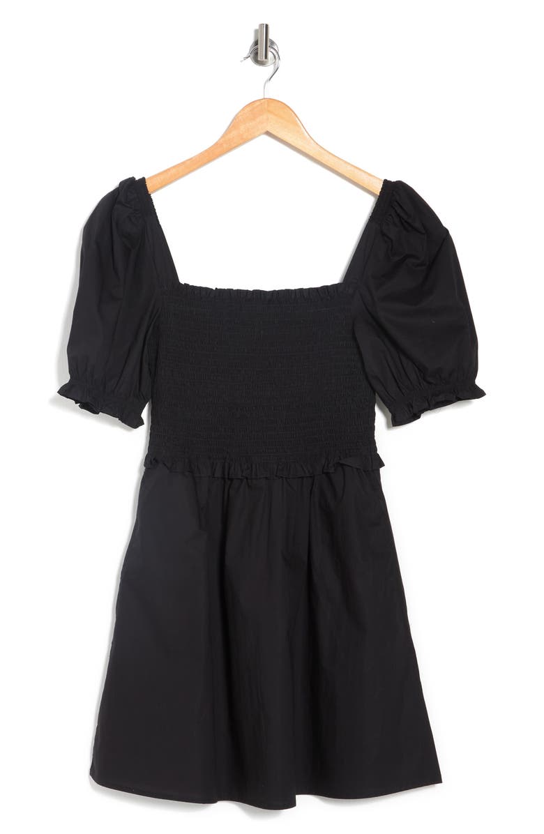 French Connection Rhodes Short Sleeve Smocked Poplin Dress, Alternate, color, 