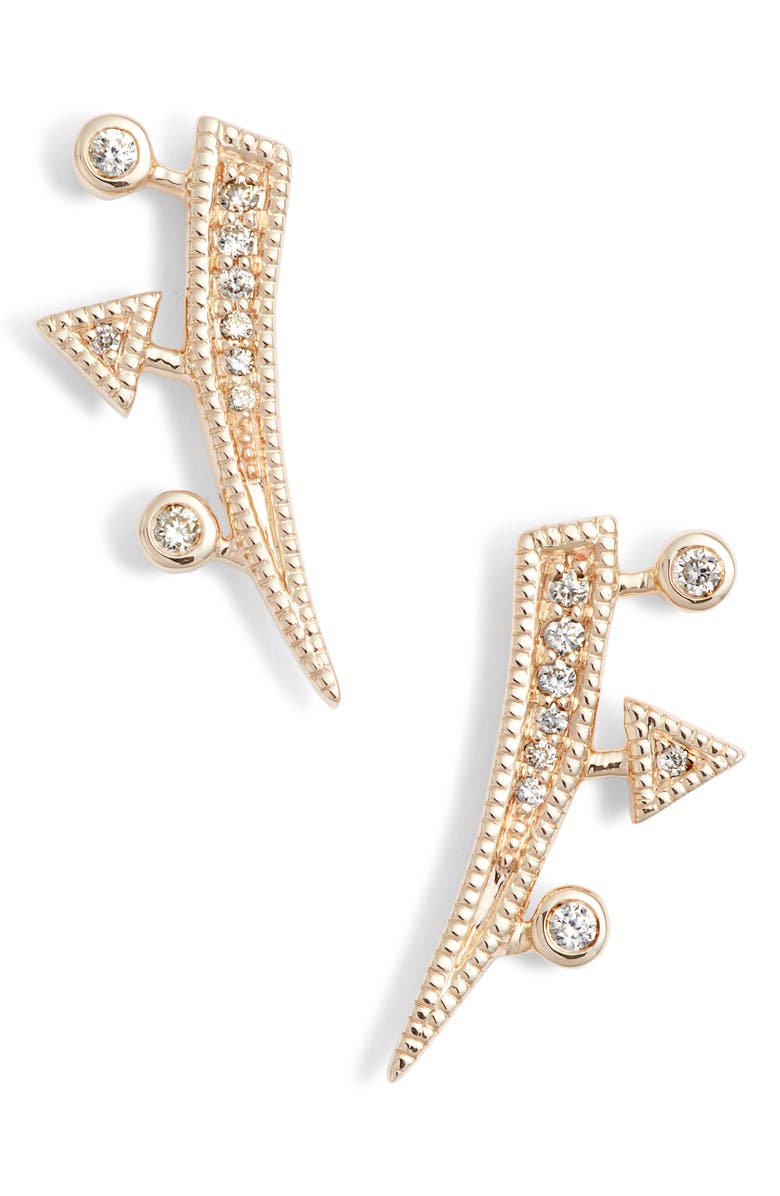 Dana Rebecca Designs Diamond Ear Crawlers, Main, color, 