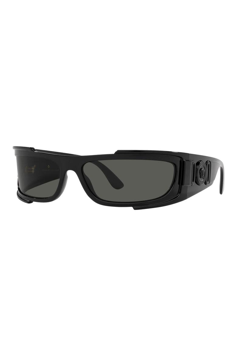 67mm Rectangular Sunglasses, Alternate, color, BLACK