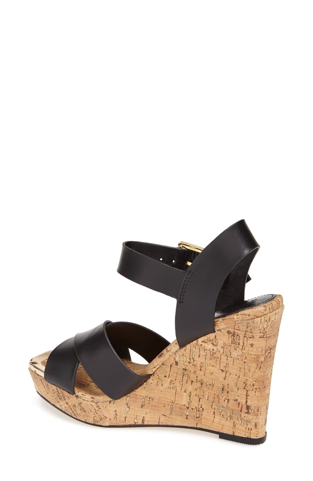 Charles David 'Oliver' Cork Platform Wedge Sandal, Alternate, color, 