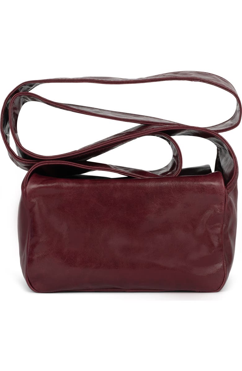 Jeffrey Campbell Boxed-Up Leather Crossbody Bag, Main, color, Wine